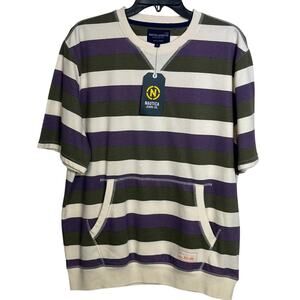 Nautica Mens Nautica Jeans Co. Striped Crewneck T-Shirt grape large $80